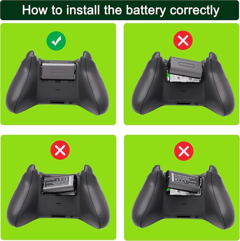 حزمة بطارية قابلة لإعادة الشحن لوحدة تحكم Xbox One، 2x1200 مللي أمبير في الساعة بطاريات ليثيوم Xbox + 2x8.2Ft كابل شحن Micro USB + 2 قطعة غطاء بطارية بمقبض أسود لأجهزة Xbox One/Xbox One S|X/Xbox One Elite in Saudi Arabia