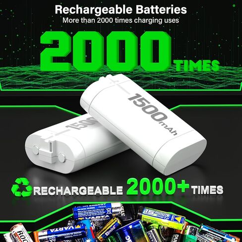 حزمة بطارية مع شاحن لجهاز تحكم Xbox، شحن سريع 2 × 1500 مللي أمبير في الساعة لشحن البطارية القابلة لإعادة الشحن/محطة لأجهزة Xbox One، Series X/S، One S، One X، One Elite، ملحقات وحدات التحكم اللاسلكية in Kuwait