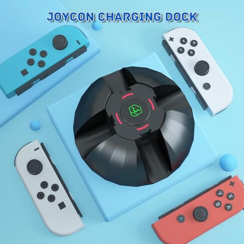 شاحن وحدة تحكم سويتش لقاعدة شاحن وحدة تحكم نينتندو سويتش جوي كون، محطة شحن سريعة لـ 4 جوي كونز مع مؤشر LED - قاعدة شاحن جوي كون in Kuwait