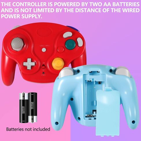 Dliaonew 2.4G Wireless Gamecube Controller, Classic Gamecube Wii Controller with Receiver Adapter for Wii Gamecube NGC (Pink and Blue) in Saudi Arabia