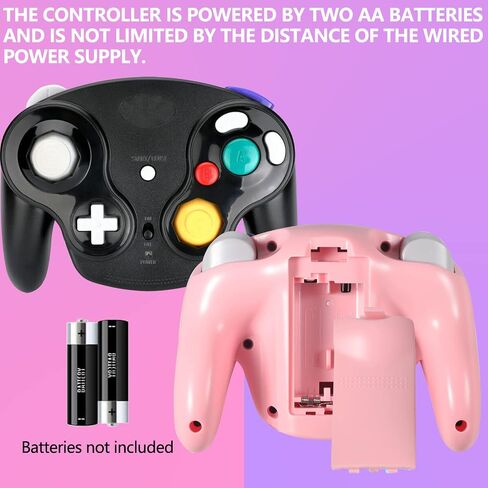 Dliaonew 2.4G Wireless Gamecube Controller, Classic Gamecube Wii Controller with Receiver Adapter for Wii Gamecube NGC (Pink and Blue) in Saudi Arabia