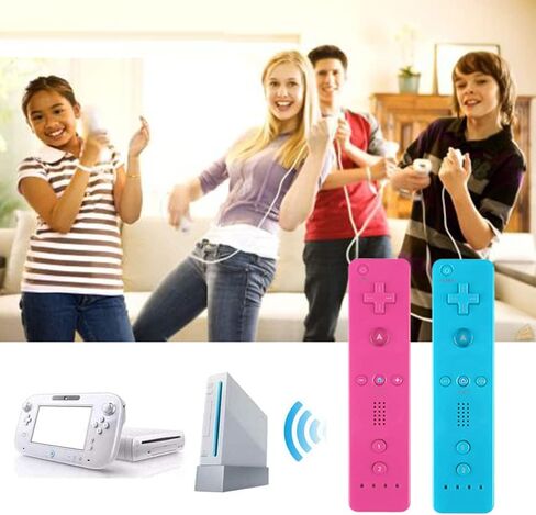 Wii Remote Controller, 4 Packs Upgrade Wireless Controller Compatible with Wii Wii U(Red Blue Pink Deep Blue) in Kuwait
