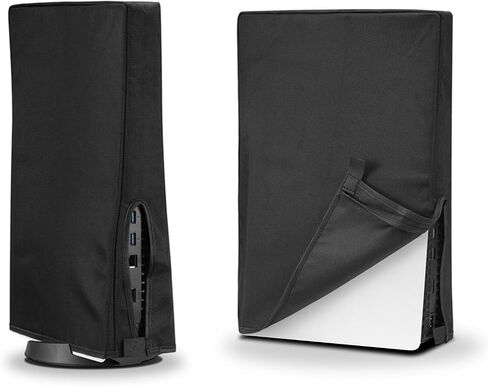 T Tersely Dust Cover for PS5 Console Anti-Scratch Dust Sleeve Guard Cover Skin Ultra Soft Protective Case with Cable Port for Sony Playstation 5 Digital Edition & Regular Edition (Black) in Saudi Arabia