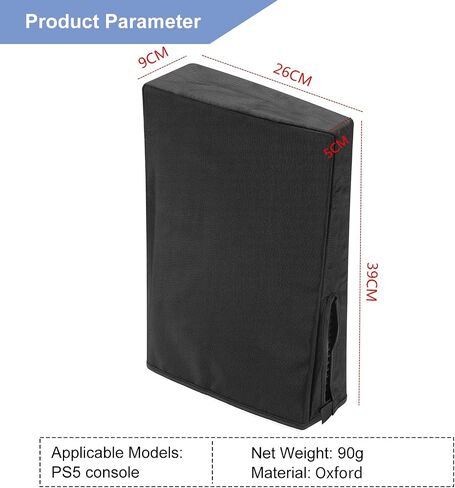 T Tersely Dust Cover for PS5 Console Anti-Scratch Dust Sleeve Guard Cover Skin Ultra Soft Protective Case with Cable Port for Sony Playstation 5 Digital Edition & Regular Edition (Black) in Saudi Arabia