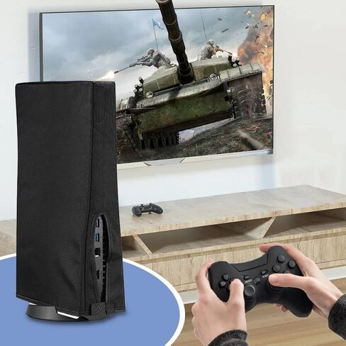 T Tersely Dust Cover for PS5 Console Anti-Scratch Dust Sleeve Guard Cover Skin Ultra Soft Protective Case with Cable Port for Sony Playstation 5 Digital Edition & Regular Edition (Black) in Saudi Arabia