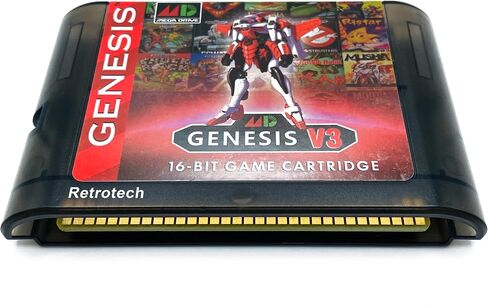 Sega 1200 In 1 V3 Pro Game Cartridge For Sega Genesis And MegaDrive Console - Clear Black in Saudi Arabia