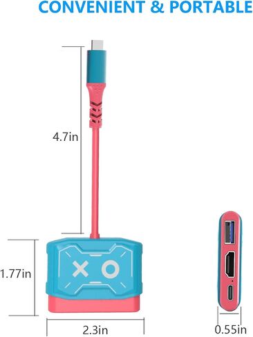 قاعدة مفاتيح محمولة من يوكسزوس، محول HDMI للتلفزيون، محول USB C الى HDMI لاجهزة ماك بوك/اللابتوب/ايباد برو/اندرويد in Kuwait