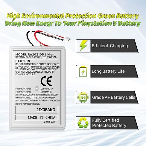 SHENMZ PS5 Controller Battery, High Capacity LIP1708 Li-ion Replacement Battery for Sony Playstation 5 Dualsense Controller CFI-ZCT1 W B U Replace PS5 Battery Pack in Saudi Arabia