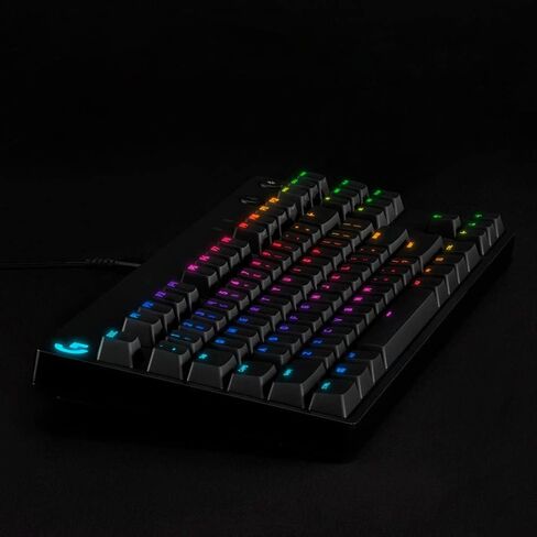 لوحة مفاتيح الألعاب السلكية الميكانيكية Logitech G Pro TKL GX Blue Clicky Switch ومفاتيح الإضاءة الخلفية LIGHTSYNC RGB، 12 وحدة ماكرو F-key قابلة للبرمجة، أسود - 920-009388 (متجدد) in Kuwait