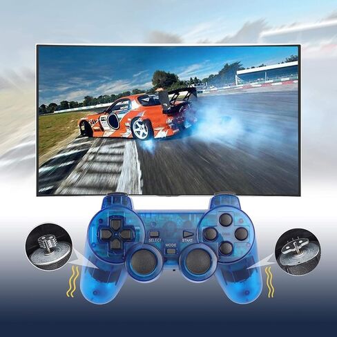 وحدة تحكم لاسلكية Rzzhgzq PS-2 2.4G Play -Station 2 Gamepad 2 Pack اهتزاز مزدوج متوافق مع وحدة تحكم Sony Play -station 2 (أسود + أسود) in Saudi Arabia