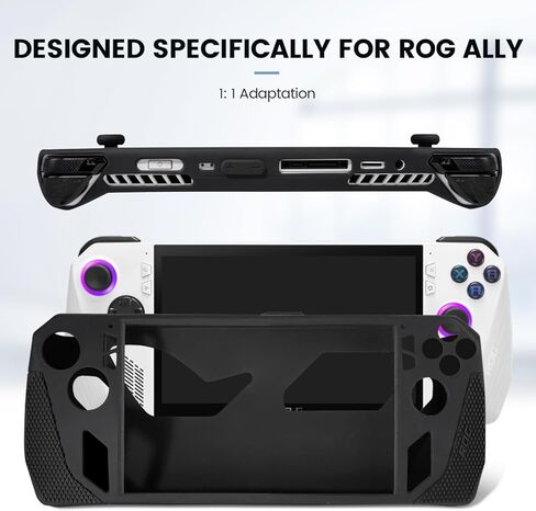 Silicone Case with Kickstand Compitable with ASUS ROG Ally Gaming Handheld, Protective Cover Skin Shock-Absorption and Anti-Scratch with 2 Thumb Grips in Kuwait