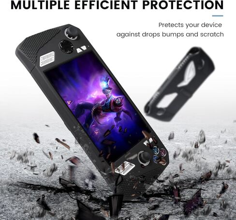 Silicone Case with Kickstand Compitable with ASUS ROG Ally Gaming Handheld, Protective Cover Skin Shock-Absorption and Anti-Scratch with 2 Thumb Grips in Kuwait