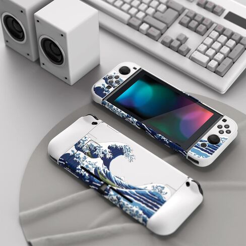 غطاء حماية قابل للإرساء من PlayVital لجهاز Nintendo Switch، جراب واقٍ مريح لجهاز Nintendo Switch، غطاء صلب واقٍ قابل للفصل لجهاز Joycon - The Great Wave in Kuwait