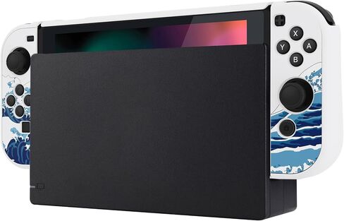 غطاء حماية قابل للإرساء من PlayVital لجهاز Nintendo Switch، جراب واقٍ مريح لجهاز Nintendo Switch، غطاء صلب واقٍ قابل للفصل لجهاز Joycon - The Great Wave in Kuwait