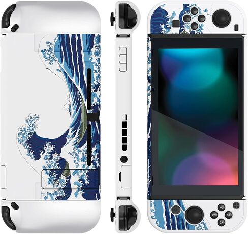 غطاء حماية قابل للإرساء من PlayVital لجهاز Nintendo Switch، جراب واقٍ مريح لجهاز Nintendo Switch، غطاء صلب واقٍ قابل للفصل لجهاز Joycon - The Great Wave in Kuwait