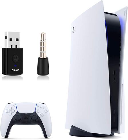 اوليكسار دونجل سماعة بلوتوث لاسلكية لجهاز سوني بلاي ستيشن 5 - قم بتوصيل سماعات الرأس اللاسلكية او سماعات الاذن بجهاز بلاي ستيشن 5 الخاص بك (تتضمن التعليمات) in Kuwait