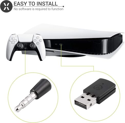 اوليكسار دونجل سماعة بلوتوث لاسلكية لجهاز سوني بلاي ستيشن 5 - قم بتوصيل سماعات الرأس اللاسلكية او سماعات الاذن بجهاز بلاي ستيشن 5 الخاص بك (تتضمن التعليمات) in Kuwait