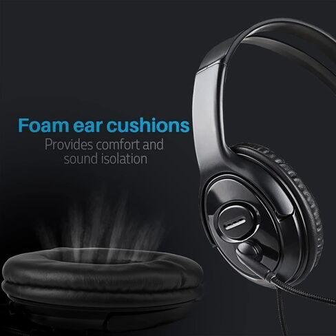 Joso Wired One Ear Headset for PS4, 3.5mm Single Ear Headphone Headset for PS5, Nintendo Switch, PC, iPad, Mac, Tablet and Phone with 3.5mm Jack, Office Business, Coach Headset, Gaming, Remote Work in Kuwait