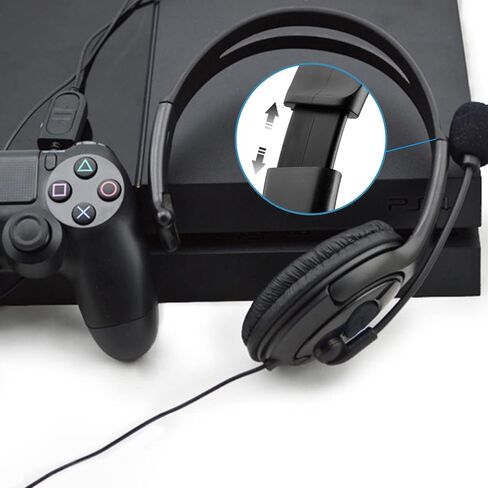 Joso Wired One Ear Headset for PS4, 3.5mm Single Ear Headphone Headset for PS5, Nintendo Switch, PC, iPad, Mac, Tablet and Phone with 3.5mm Jack, Office Business, Coach Headset, Gaming, Remote Work in Kuwait