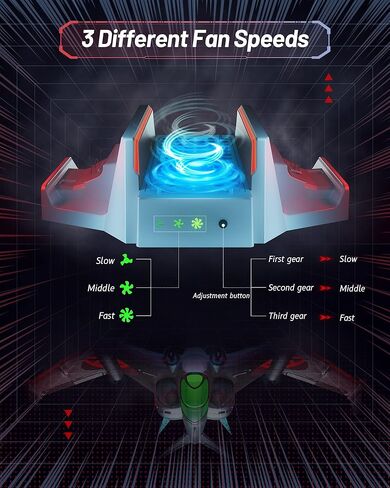مروحة تبريد مع حامل شحن لوحدة التحكم لجهاز Xbox Series S، قاعدة شحن مزدوجة سريعة مع 2 بطارية قابلة لاعادة الشحن، نظام تبريد مروحة مع حامل سماعة راس لملحقات Xbox Series S in Kuwait