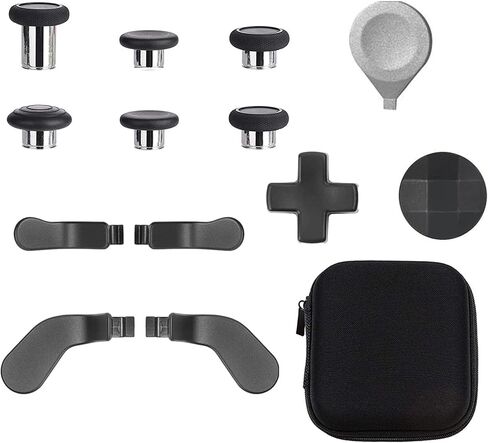 NINKI Compatible Xbox One Elite Series 2 with 13 in 1 Metal Thumbsticks,Gaming Metal Replacement Elite Series 2 Controller Accessory Part with Metal Mod 6 Swap Joystick,4 Paddles,2 D-Pads,1 Tool-Black in Saudi Arabia