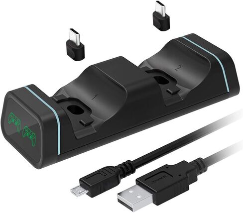 OSTENT Controller Charger Station for PS5, Dual USB Type C Fast Charging for Sony Playstation 5, LED Indicator for DualSense Controller in Saudi Arabia
