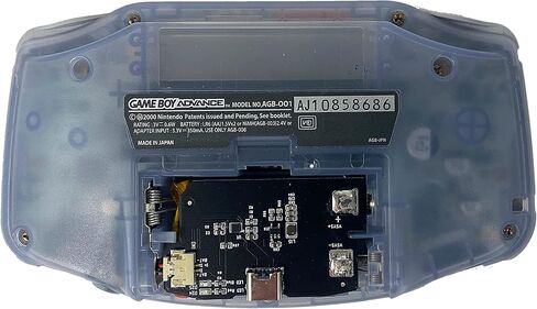 بطارية Gameboy Advance القابلة لإعادة الشحن بقدرة 1500 مللي أمبير في الساعة USB-C ليثيوم LiPo Mod لجهاز Nintendo GBA / AGB-001 (Indigo) in Saudi Arabia