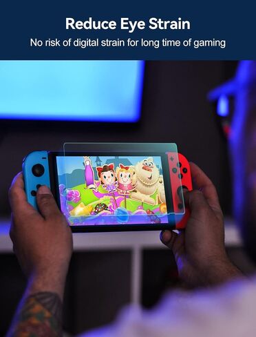 ivoler Screen Protector [2 Pack] Tempered Glass for Nintendo Switch,Blue Light Screen Filter Screen Protector with [Alignment Frame] Anti-Scratch Full Coverage Guard for Nintendo Switch in Kuwait