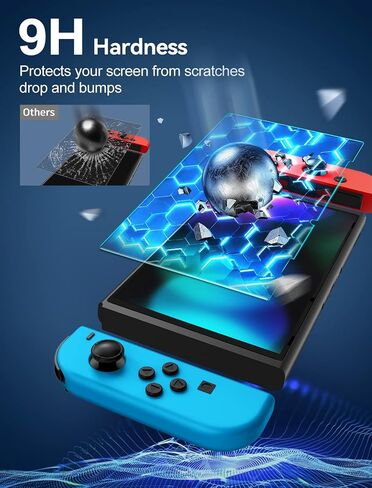 ivoler Screen Protector [2 Pack] Tempered Glass for Nintendo Switch,Blue Light Screen Filter Screen Protector with [Alignment Frame] Anti-Scratch Full Coverage Guard for Nintendo Switch in Kuwait