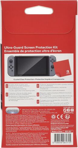طقم واقي شاشة فائق الحماية من PDP Gaming لجهاز نينتندو سويتش، واقي شاشة HD سميك للغاية مقاوم للكسر، قماش، أداة تطبيق، مقاوم للخدش، مضاد لبصمات الأصابع in Kuwait