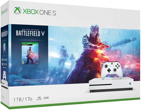 وحدة تحكم Xbox One S سعة 1 تيرابايت - حزمة Battlefield V (متجددة) in Saudi Arabia