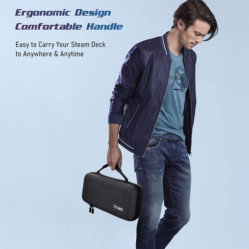 حقيبة حمل واقية من TOQIBO لسطح البخار، حقيبة حمل محمولة للسفر متوافقة مع وحدة التحكم وملحقات سطح البخار، حقيبة حمل ذات هيكل صلب مدمجة في حقيبة تخزين شاحن محول تيار متردد (حقيبة تخزين للحمل) in Kuwait