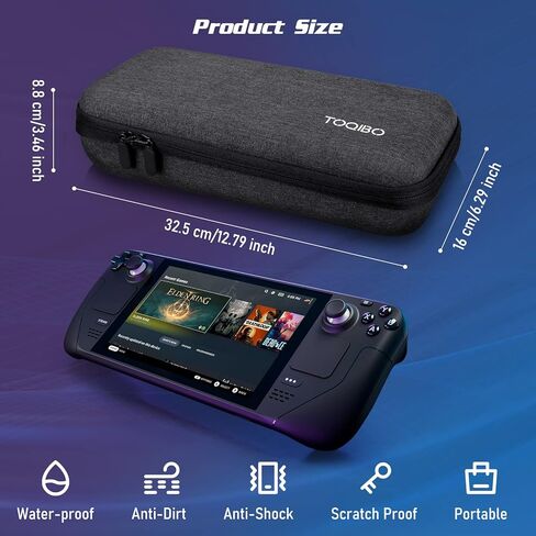 حقيبة حمل واقية من TOQIBO لسطح البخار، حقيبة حمل محمولة للسفر متوافقة مع وحدة التحكم وملحقات سطح البخار، حقيبة حمل ذات هيكل صلب مدمجة في حقيبة تخزين شاحن محول تيار متردد (حقيبة تخزين للحمل) in Kuwait