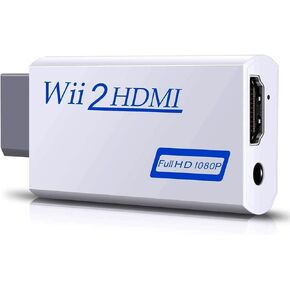 Wii to hdmi Converter, wii hdmi Adapter with 3.5mm Audio Jack&HDMI Output 1080P Full HD Compatible with Wii, Wii U, HDTV, Monitor-Supports All Wii Display Modes(Black) in Kuwait