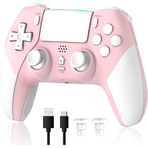OFOTEIN Wireless Controller for PS4 Controller, Gamepad Controller Compatible with Playstation 4/Slim/Pro/PC,Built-in 800mAh Rechargeable Battery/Responsive Joystick and Buttons/Audio/Turbo(Pink) in Saudi Arabia