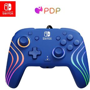 PDP Afterglow Wave Wireless Pro Controller with Full Motion for Nintendo Switch, Nintendo Switch - OLED Model, 8 RGB LED Lighting Zones, 30 Foot Range, 20 Hour Rechargeable Battery: Black