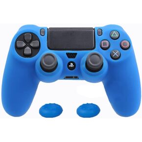 Silicone PS4 Controller Case: A Second Skin for Your Gamepad - Soft, Anti-Slip, Shockproof - Original Color with Grips and Caps(Black) in Kuwait