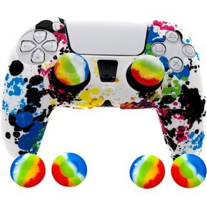 Skin for PS5 Controller Grips, Silicone Case Cover for PlayStation 5 Anti-Slip Protector with 10pcs Thumb Joysticks Caps (Blue Starry Sky) in Saudi Arabia