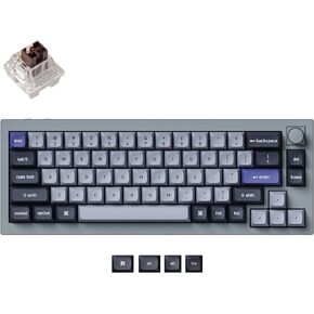 Keychron Q2 Pro QMK/VIA Wireless Custom Mechanical Keyboard, Full Metal Programmable Knob Hot-Swappable K Pro Banana Switches, KSA Double-Shot PBT Keycaps RGB Backlight for Mac Windows Linux - Grey