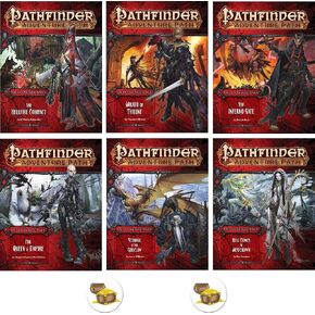 AMA Bundle of Pathfinder Complete Adventure Path Hell's Vengeance 1 to 6 Plus Two Treasure Chest Buttons in Kuwait