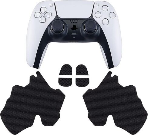 eXtremeRate PlayVital Anti-Skid Sweat-Absorbent Controller Grip for ps5, Textured Soft Rubber Pads Handle Grips for ps5 Controller with Shoulder Button Trigger Stickers - Armored Edition Purple in Kuwait