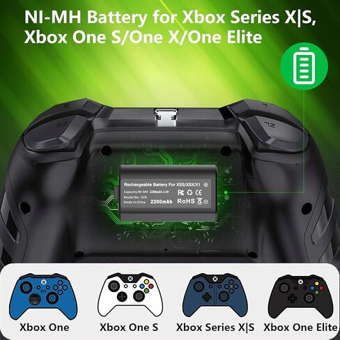 4 Pcs 2200mAH Rechargeable Battery Packs for Xbox One Controller Xbox Series X|S Battery Packs with Charger Dock Charger Station for Xbox Series X|S, Xbox One S/One X/One Elite in Saudi Arabia