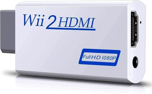 Wii to hdmi Converter, wii hdmi Adapter with 3.5mm Audio Jack&HDMI Output 1080P Full HD Compatible with Wii, Wii U, HDTV, Monitor-Supports All Wii Display Modes(Black) in Saudi Arabia