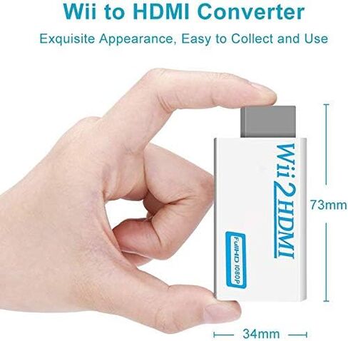 Wii to hdmi Converter, wii hdmi Adapter with 3.5mm Audio Jack&HDMI Output 1080P Full HD Compatible with Wii, Wii U, HDTV, Monitor-Supports All Wii Display Modes(Black) in Saudi Arabia