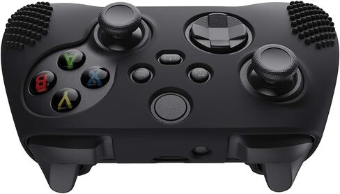 غطاء سيليكون مضاد للانزلاق من eXtremeRate PlayVital 3D Studded Edition لوحدة تحكم Xbox Series X/S، واقي حافظة مطاطي لوحدة التحكم اللاسلكية Xbox Core مع مقابض الإبهام - رمادي داكن وأسود in Saudi Arabia