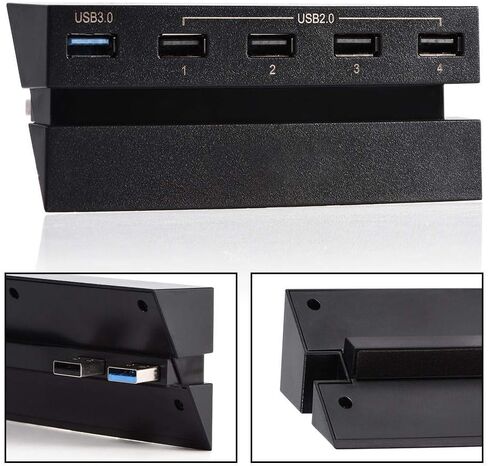 Cuifati USB Hub for PS4,High Speed 5-Port USB Hub 2.0 & 3.0 Expansion Hub Controller Adapter,5 Port HUB for PS4 High Speed Charger Controller Splitter Expansion for Playstation 4 PS4 Game Console in Saudi Arabia