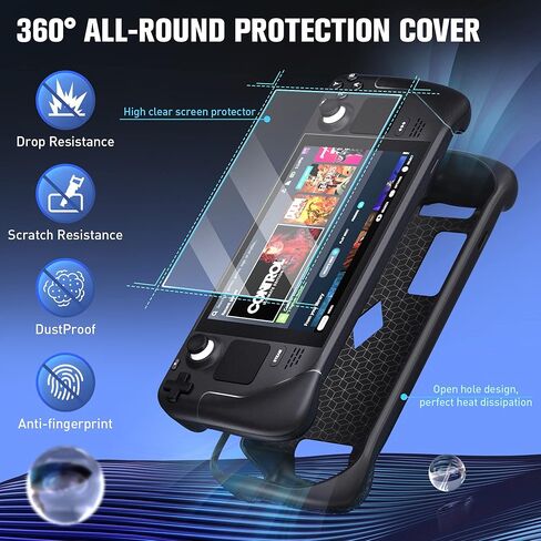 ZAONOOL Protector Case for Steam Deck with HD Screen Protector, Soft TPU Cover Case Protector with Anti-dust & Button Protector Accessories Kit, Non-Slip &Anti-Collision Protective Case for Steam Deck in Kuwait