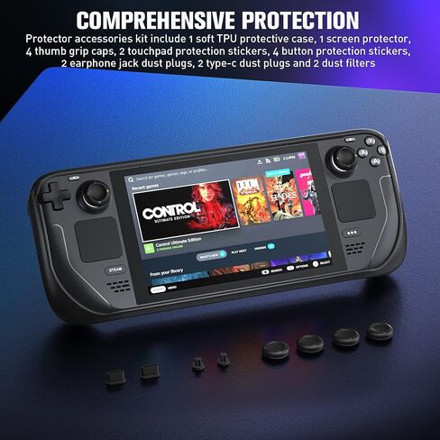 ZAONOOL Protector Case for Steam Deck with HD Screen Protector, Soft TPU Cover Case Protector with Anti-dust & Button Protector Accessories Kit, Non-Slip &Anti-Collision Protective Case for Steam Deck in Kuwait