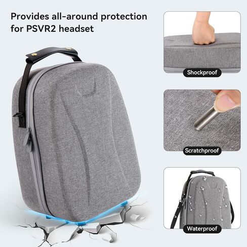 حافظة PSVR2، حقيبة حمل لجهاز PSVR2، حقيبة سفر مع جيب مدمج لتخزين ملحقات PSVR 2 الصغيرة، حقيبة يد محمولة مع حزام كتف لجهاز تحكم Playstation VR2 Sense، حافظة صلبة لجهاز PS VR2 in Kuwait
