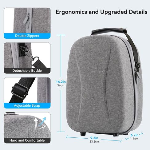 حافظة PSVR2، حقيبة حمل لجهاز PSVR2، حقيبة سفر مع جيب مدمج لتخزين ملحقات PSVR 2 الصغيرة، حقيبة يد محمولة مع حزام كتف لجهاز تحكم Playstation VR2 Sense، حافظة صلبة لجهاز PS VR2 in Kuwait